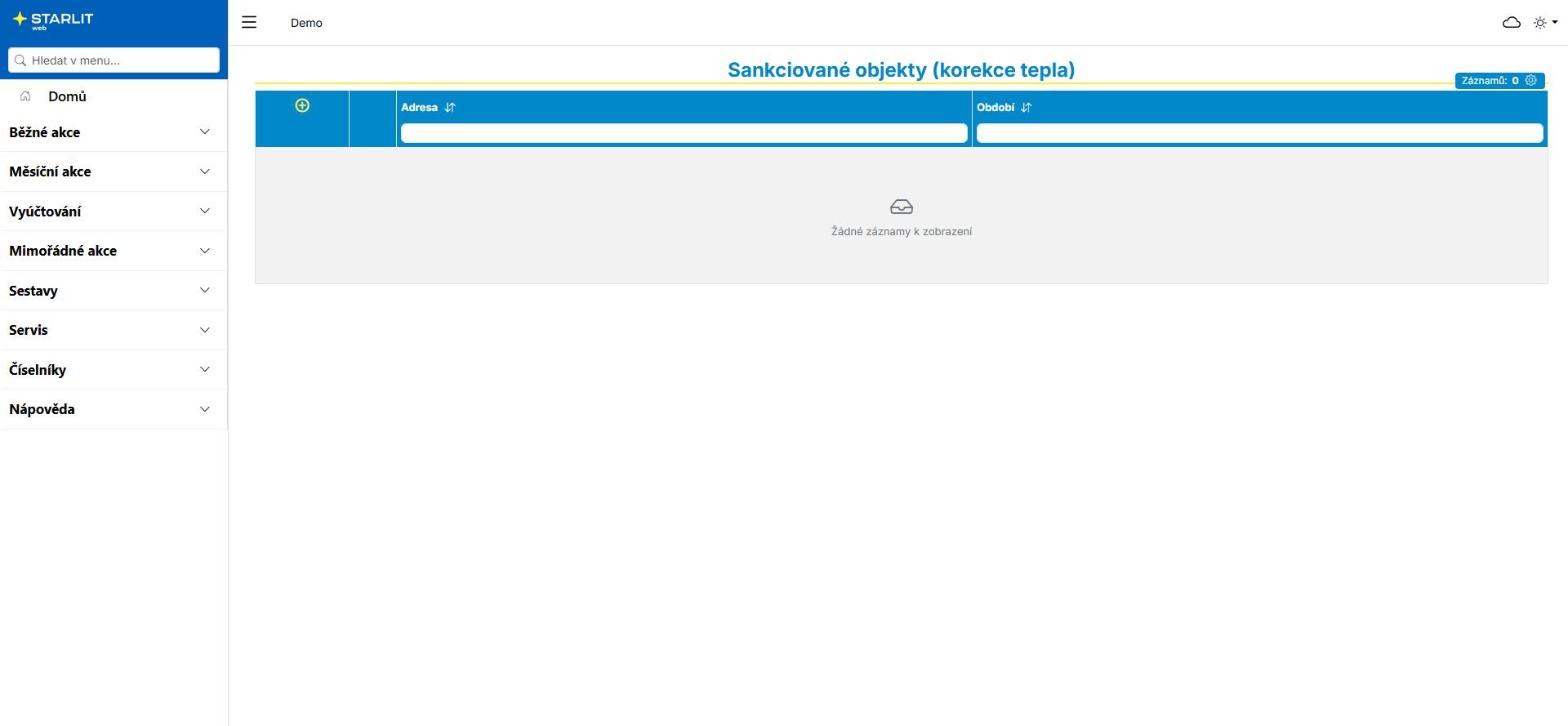Sankciované objekty (korekce tepla) Sankciované objekty (korekce tepla)